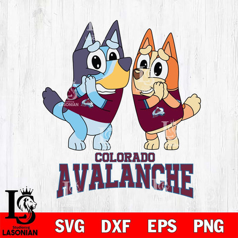 Colorado Avalanche Bluey & Bingo 15 Svg Eps Dxf Png File, NHL svg, Digital Download, Instant Download