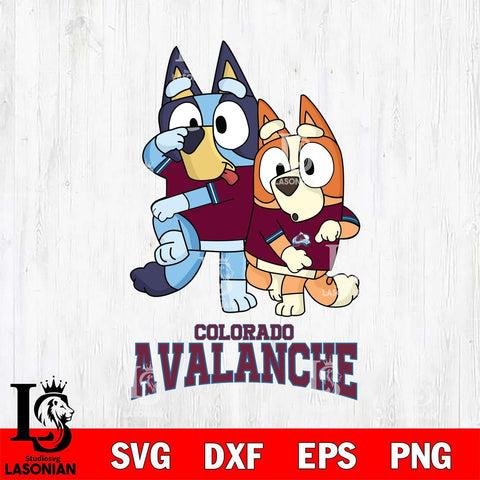 Colorado Avalanche Bluey & Bingo 18 Svg Eps Dxf Png File, NHL svg, Digital Download, Instant Download