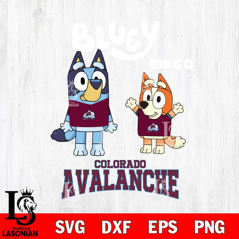 Colorado Avalanche Bluey & Bingo 4 Svg Eps Dxf Png File, NHL svg, Digital Download, Instant Download
