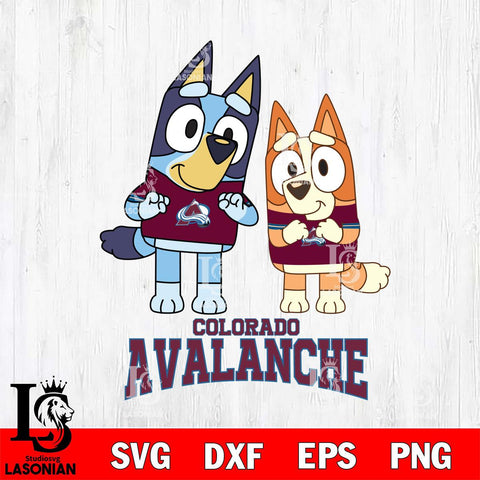 Colorado Avalanche Bluey & Bingo 6 Svg Eps Dxf Png File, NHL svg, Digital Download, Instant Download
