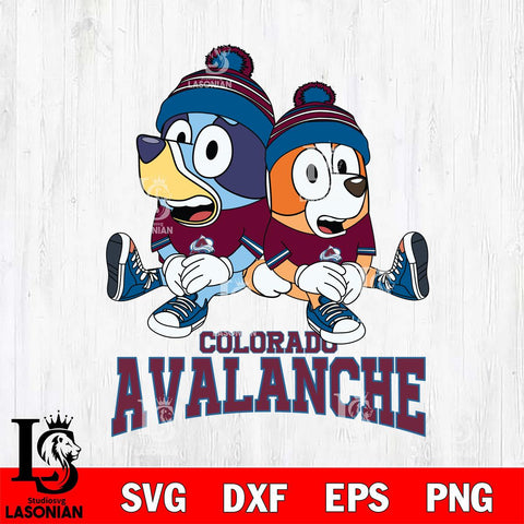 Colorado Avalanche Bluey & Bingo 8 Svg Eps Dxf Png File, NHL svg, Digital Download, Instant Download