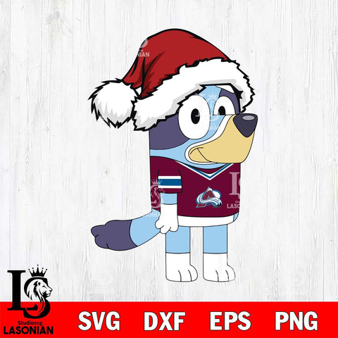 Colorado Avalanche Bluey Cartoon Christmas Svg Eps Dxf Png File, Digital Download, Instant Download