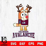 Colorado Avalanche Bluey Chilli Christmas Deer Svg Eps Dxf Png File, Digital Download