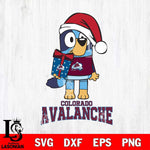 Colorado Avalanche Bluey Christmas Svg Eps Dxf Png File, Digital Download