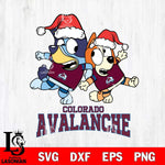 Colorado Avalanche Bluey Christmas Holiday Svg Eps Dxf Png File, Digital Download