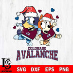 Colorado Avalanche Bluey Christmas NFL Svg Eps Dxf Png File, Digital Download