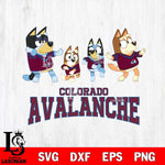 Colorado Avalanche Bluey Dance Mode Squats Svg Eps Dxf Png File, Digital Download, Instant Download