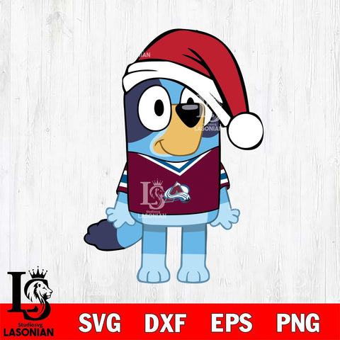 Colorado Avalanche Bluey Dog Christmas Svg Eps Dxf Png File, Digital Download, Instant Download
