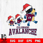 Colorado Avalanche Bluey Family Christmas Svg Eps Dxf Png File, Digital Download
