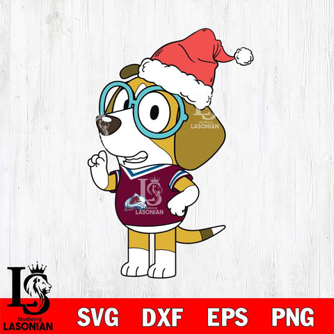 Colorado Avalanche Bluey Honey Christmas Svg Eps Dxf Png File, Digital Download, Instant Download