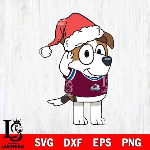 Colorado Avalanche Bluey Jack Christmas Svg Eps Dxf Png File, Digital Download, Instant Download