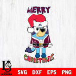 Colorado Avalanche Bluey Merry Christmas Bluey Santa Claus Svg Eps Dxf Png File, Digital Download