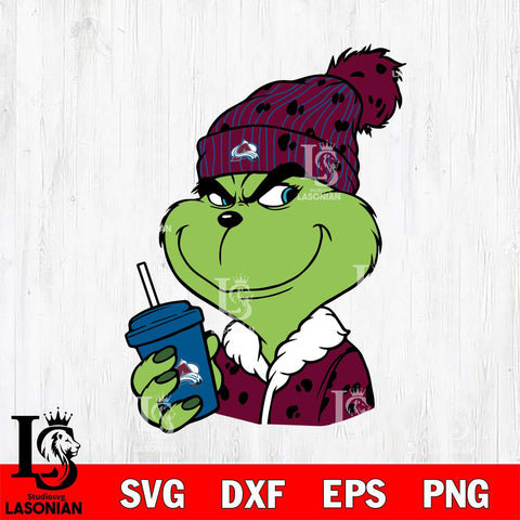 Colorado Avalanche Boujee Grinch 3 Svg Eps Dxf Png File, Digital Download, Instant Download