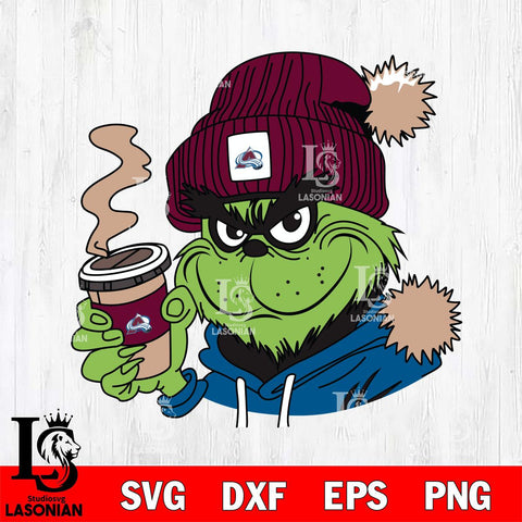 Colorado Avalanche Boujee Grinch 4 Svg Eps Dxf Png File, Digital Download, Instant Download