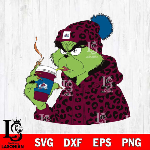 Colorado Avalanche Boujee Grinch 8 Svg Eps Dxf Png File, Digital Download, Instant Download