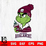 Colorado Avalanche Boujee Grinch Christmas Cut Files, Cricut,Christmas Svg Dxf Eps Png file , Digital Download