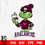Colorado Avalanche Boujee Grinch Heart Christmas Cut Files, Cricut,Christmas Svg Dxf Eps Png file , Digital Download