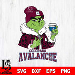 Colorado Avalanche Boujee Grinch Leopard Christmas Cut Files, Cricut,Christmas Svg Dxf Eps Png file , Digital Download