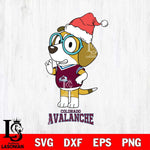 Colorado Avalanche Christmas Bluey Honey Sport Svg, Christmas Svg , NHL svg , Digital Download, dxf eps png pdf file