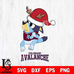 Colorado Avalanche Christmas Bluey Santa Claus Svg, Christmas Svg , NHL svg , Digital Download, dxf eps png pdf file