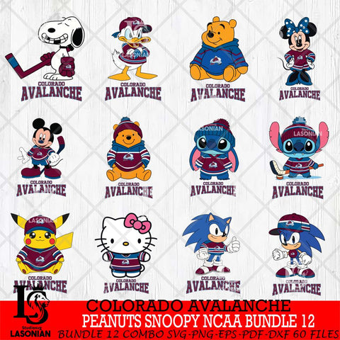 Colorado Avalanche Disney Hockey NHL Bundle 12 SVG DXF EPS PNG FILE,NHL Bundle File Cut,Disney Digital Download,Instant Download, Silhouette