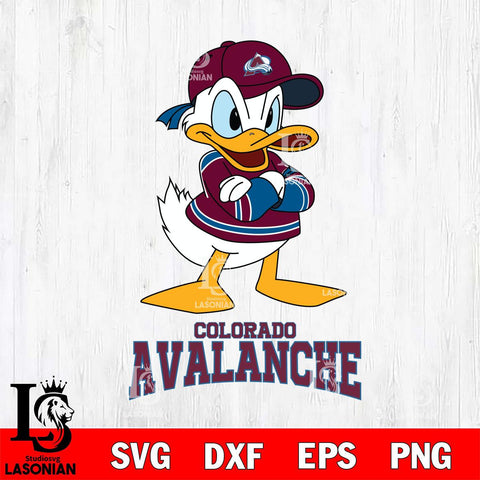 Colorado Avalanche Donald Duck NHL Hockey SVG DXF EPS PNG FILE,NHL File Cut,Disney Digital Download,Instant Download, Silhouette