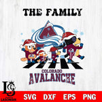 Colorado Avalanche Family Bluey Christmas Svg Eps Dxf Png File, Digital Download