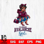 Colorado Avalanche Fashion Black Fan Girl Betty Boop, Svg Eps Dxf Png File, Digital Download