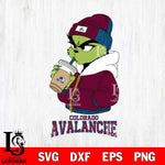 Colorado Avalanche Grinch Bougie Christmas Cut Files, Cricut,Christmas Svg Dxf Eps Png file , Digital Download
