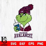 Colorado Avalanche Grinch Cofffe Christmas Cut Files, Cricut,Christmas Svg Dxf Eps Png file , Digital Download