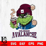 Colorado Avalanche Grinch Cofffe Hoodie Cut Files, Cricut,Christmas Svg Dxf Eps Png file , Digital Download