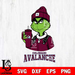 Colorado Avalanche Grinch Football Christmas Cut Files, Cricut,Christmas Svg Dxf Eps Png file , Digital Download