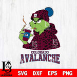 Colorado Avalanche Grinch Leopard Christmas Cut Files, Cricut,Christmas Svg Dxf Eps Png file , Digital Download