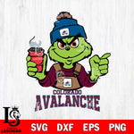 Colorado Avalanche Grinch with coffee Svg Eps Dxf Png File, Digital Download, Instant Download