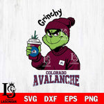 Colorado Avalanche Grinchy Bougie Christmas Cut Files, Cricut,Christmas Svg Dxf Eps Png file , Digital Download