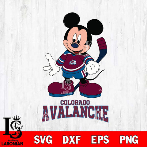 Colorado Avalanche Mickey NHL Hockey SVG DXF EPS PNG FILE,NHL File Cut,Disney Digital Download,Instant Download, Silhouette