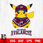 Colorado Avalanche Pikachu NHL Hockey SVG DXF EPS PNG FILE,NHL File Cut,Disney Digital Download,Instant Download, Silhouette