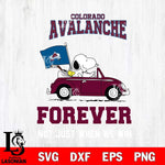 Colorado Avalanche Snoopy and Charlie Brown Car Svg Eps Dxf Png File, Digital Download , Instant Download, Svg Files