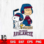 Colorado Avalanche Snoopy and Charlie Brown Hockey Svg Eps Dxf Png File, Digital Download , Instant Download, Svg Files
