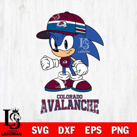 Colorado Avalanche Sonic NHL Hockey SVG DXF EPS PNG FILE,NHL File Cut,Disney Digital Download,Instant Download, Silhouette