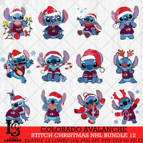 Colorado Avalanche Stitch Sport Christmas NHL Bundle 12 Svg Eps Dxf Png File, Digital Download, Instant Download