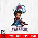 Colorado Avalanche Style Black Fan Girl Betty Boop, Svg Eps Dxf Png File, Digital Download