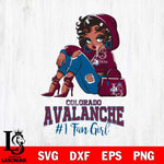 Colorado Avalanche #1 beauty Black Fan Girl, Svg Eps Dxf Png File, Digital Download