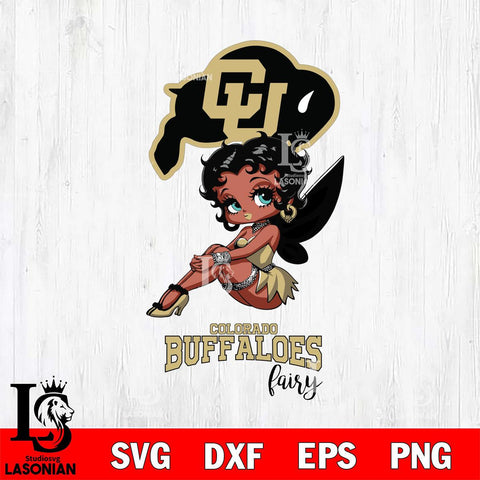 Colorado Buffaloes Beauty Black Fairy Betty Boop, Svg Eps Dxf Png File, Digital Download