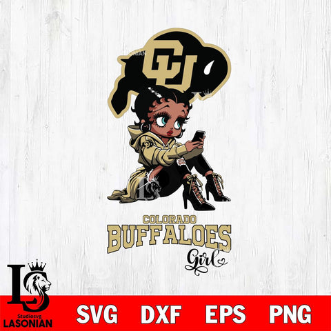 Colorado Buffaloes Beauty Black Fan Girl Football, Svg Eps Dxf Png File, Digital Download