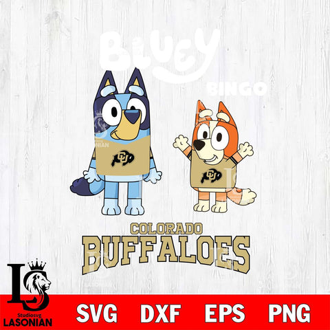 Colorado Buffaloes Bluey & Bingo 4 Svg Eps Dxf Png File, NCAA svg, Digital Download, Instant Download