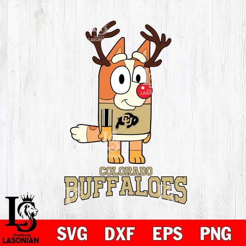 Colorado Buffaloes Bluey Chilli Christmas Deer Svg Eps Dxf Png File, Digital Download