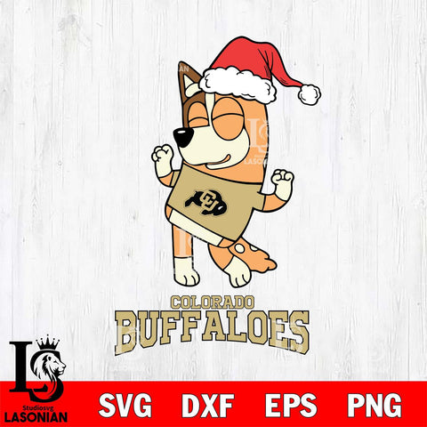 Colorado Buffaloes Bluey Chilli Happy Christmas Svg Eps Dxf Png File, Digital Download