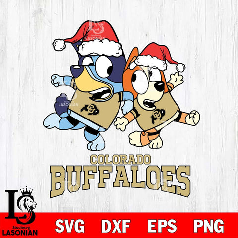 Colorado Buffaloes Bluey Christmas Holiday Svg Eps Dxf Png File, Digital Download