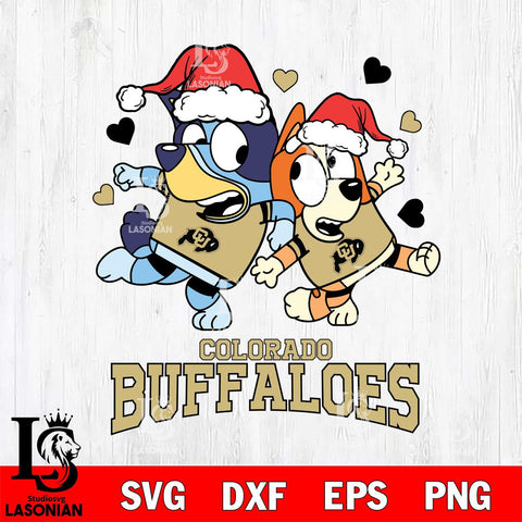 Colorado Buffaloes Bluey Christmas NFL Svg Eps Dxf Png File, Digital Download